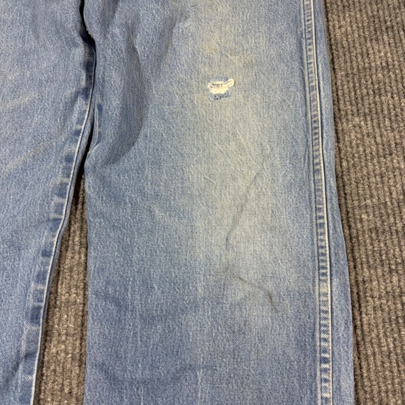 Vintage Wrangler Jeans Men's 35x36 Cowboy Cut Blue Denim Straight Leg 13MWZ - Picture 10 of 11